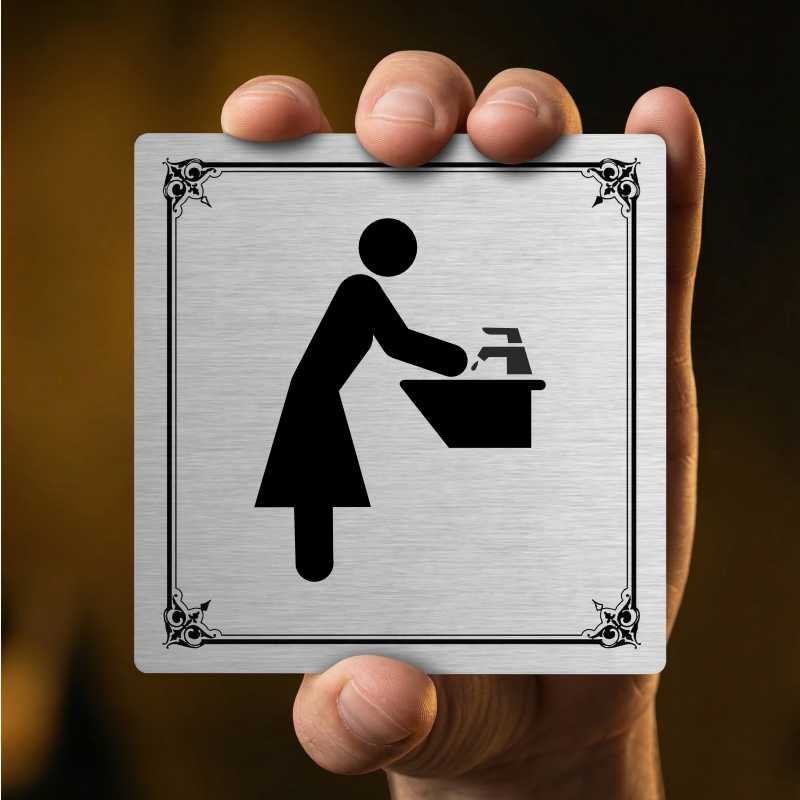 Umývárna ženy, 100x100mm, stříbrná, Arizona